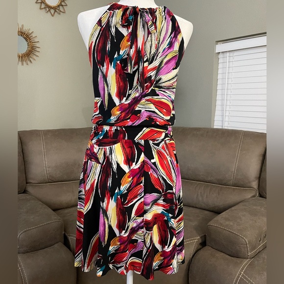 VIBRANT Patterned Sleeveless Keyhole Dress by Valerie Bertinelli Sz 6 - Picture 4 of 9